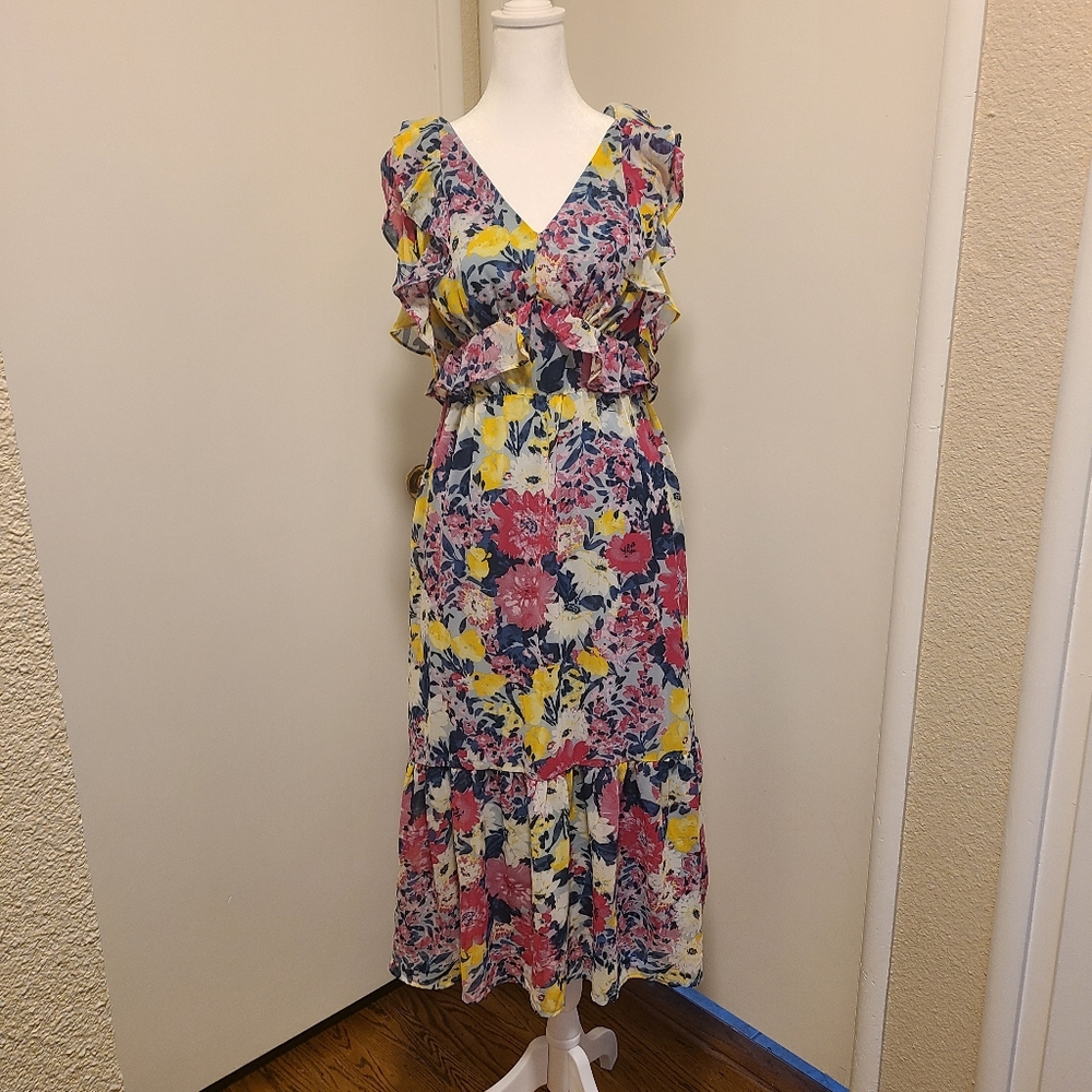 Lauren Conrad Floral Backless Midi Size XS
